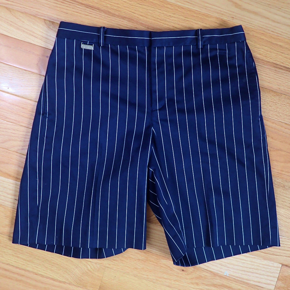 Ralph Lauren Navy/White Striped Bermuda Shorts